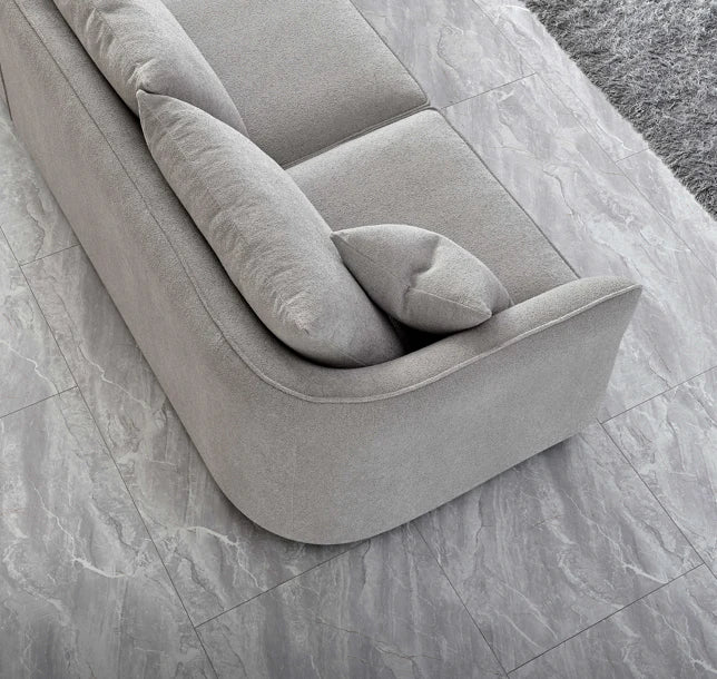 Aluxo Melby Pebble Taupe Boucle Corner Chaise Sofa | 4 Seater